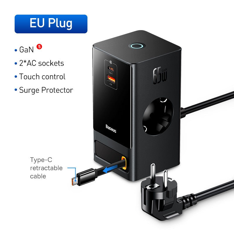Retractable Cable Fast Charging Digital Power Strip - Image 7