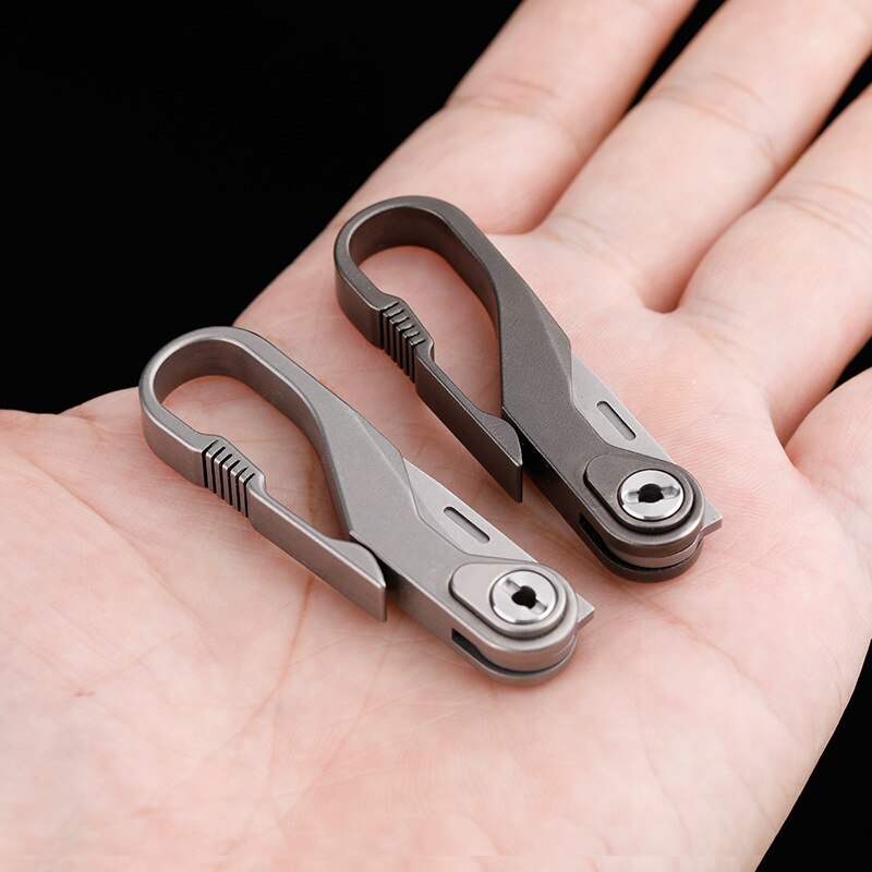 Mini Outdoor Foldable Titanium Knife Keychain - Image 8