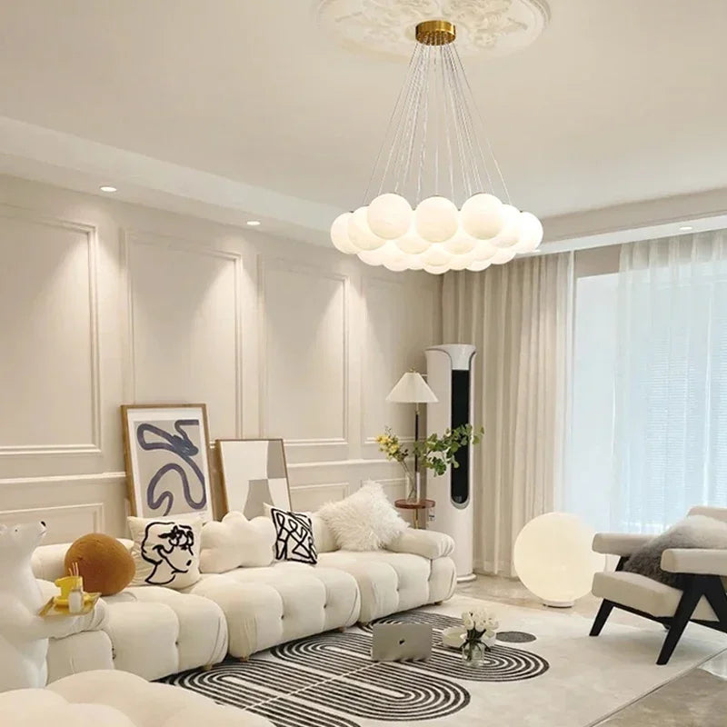 Luminous Sphere Glass French Style Chandelier Lamp - Image 2