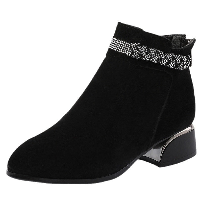Women Stylish Leather Ankle Autumn Boot - Image 7