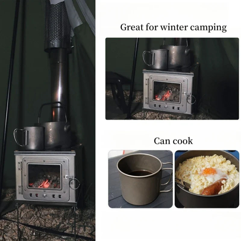 Outdoor Firewood Cozy Camping Foldable Stove - Image 4
