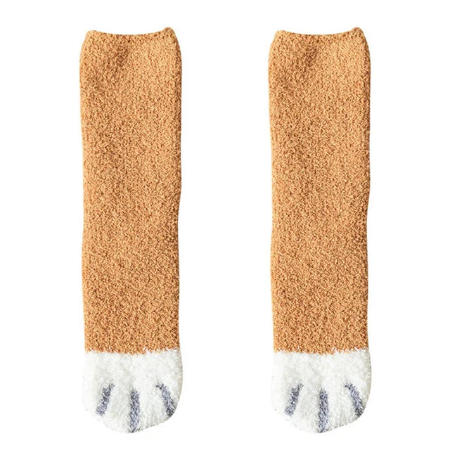 Plush Winter Cute Cat Paws Sock - Image 7