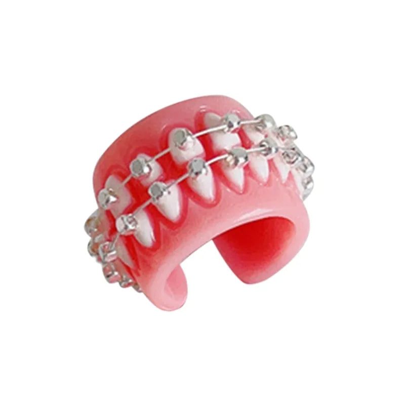 Resin Creative Love Bite Teeth-Shaped Rings - Image 7