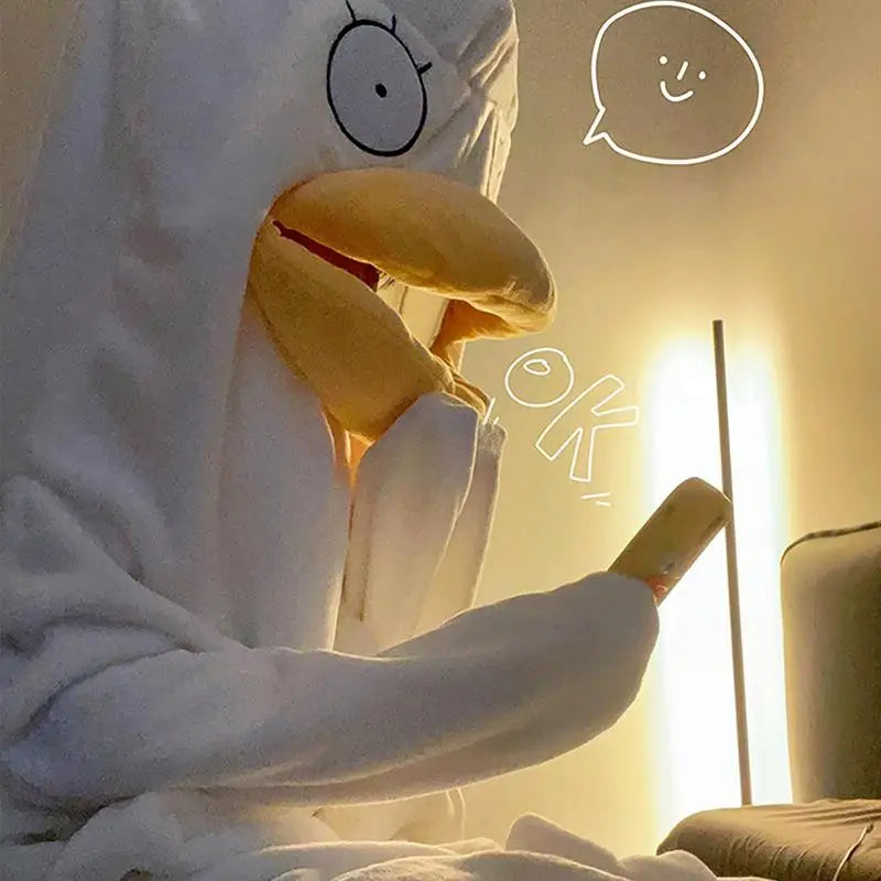 Confused Duck Warm Adult Pajamas Costume - Image 3
