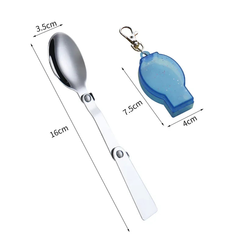 Foldable Stainless Steel Travel Spoon Fork Set - Image 6