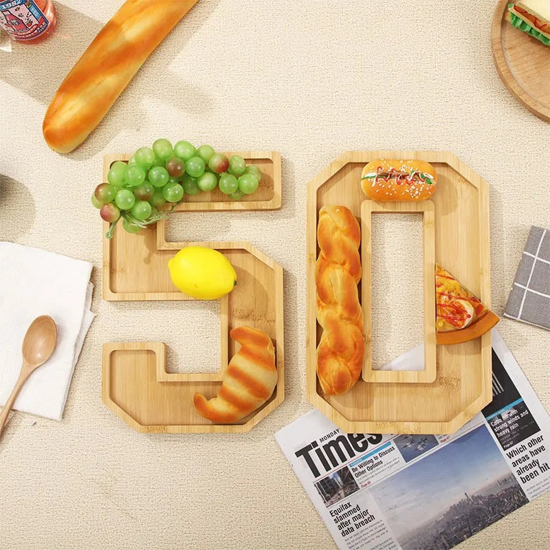 Wooden Numbers Serving Tray - Image 0