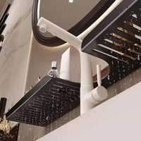 Over Sink Suction Cup Walnut Bathroom Rack - Image 1