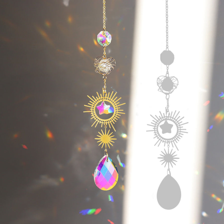 Dream Combo Symphony Crystal Wind Chime Moon Sun Catcher - Image 6