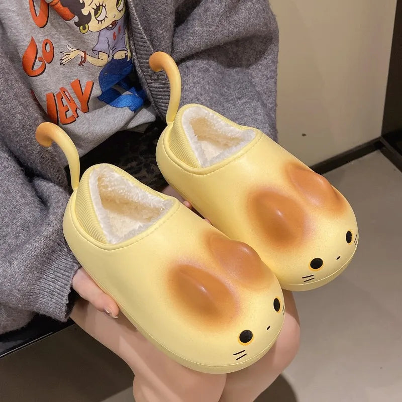 Furry Cat Home Slippers - Image 2