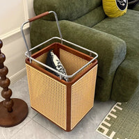 Nordic Rattan Style Rolling Storage Basket - Image 1