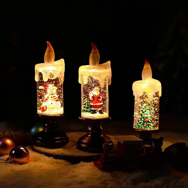Snowfall Crystal Christmas Candle Light - Image 2