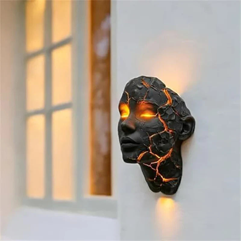 Volcanic Face Lava Crack Wall Art Lamp - Image 6