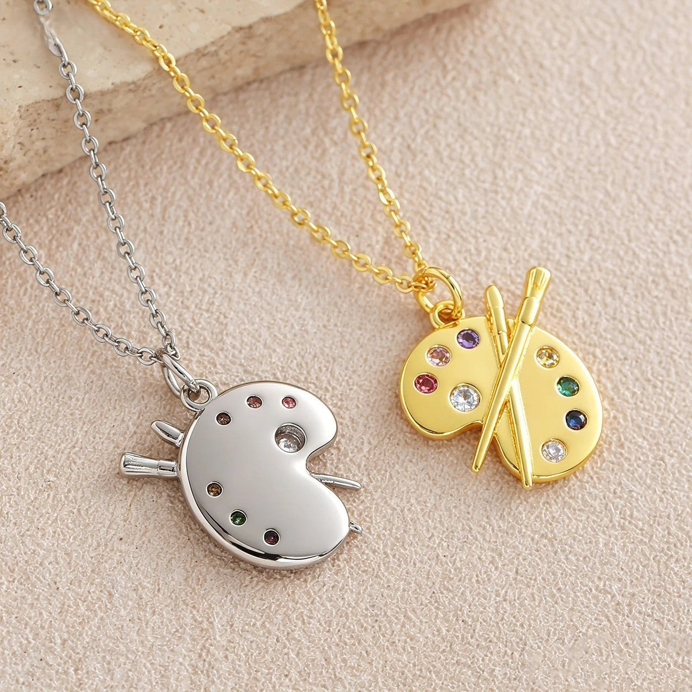 Artist Palette Gemstone Pendant Necklace - Image 4