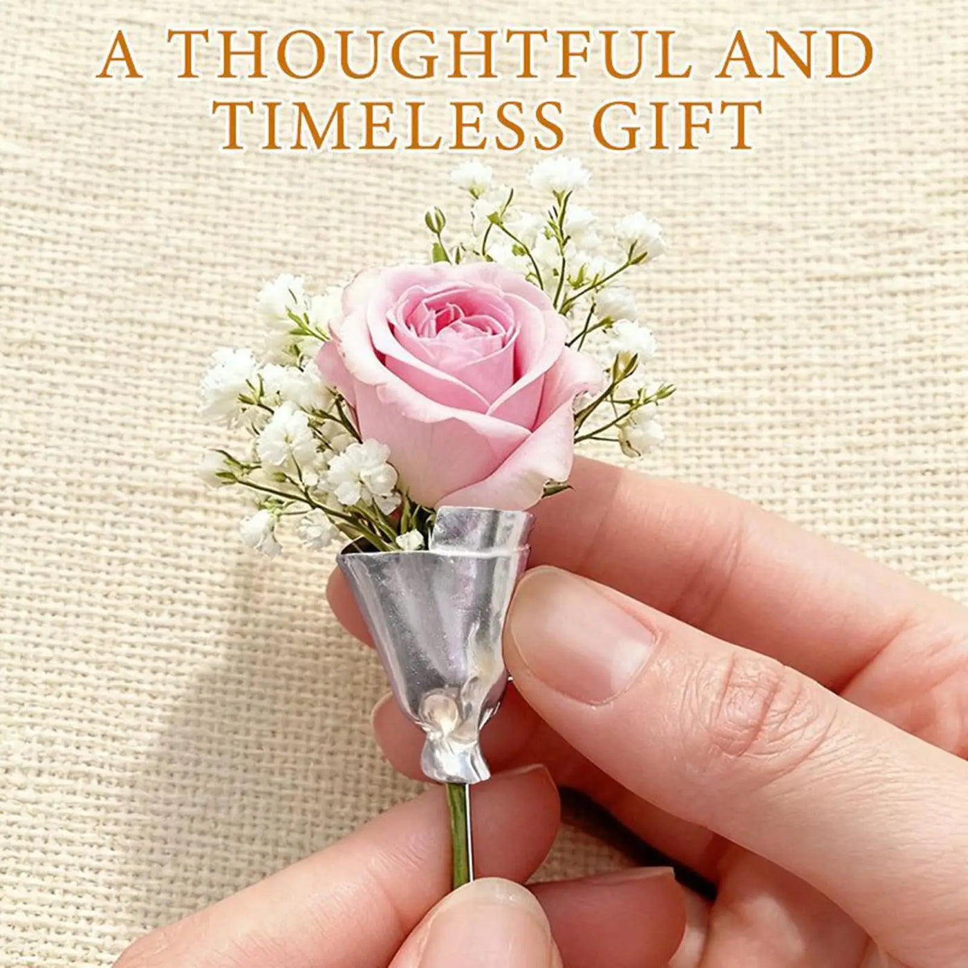 Elegant Flower Holder Brooch Pin - Image 4