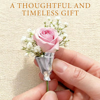 Elegant Flower Holder Brooch Pin - Image 4