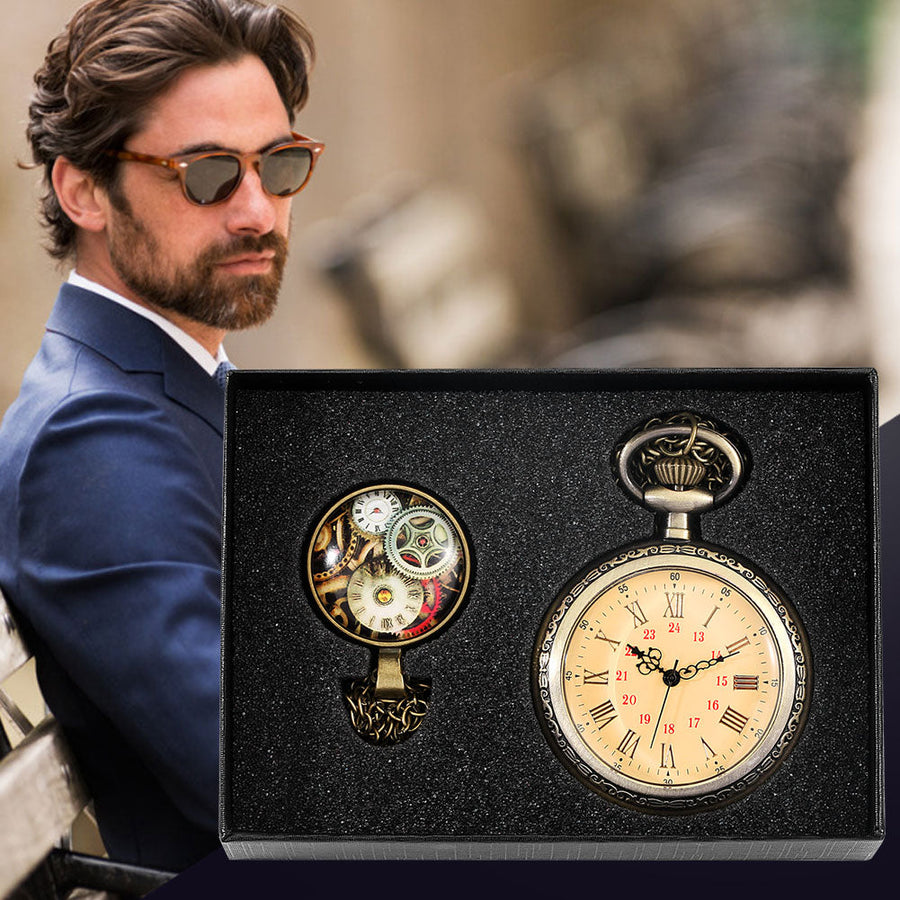 Digital Stainless Steel Pocket Watch Gift Set - Image 12