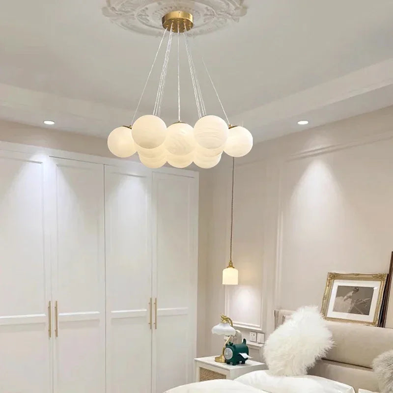 Luminous Sphere Glass French Style Chandelier Lamp - Image 3