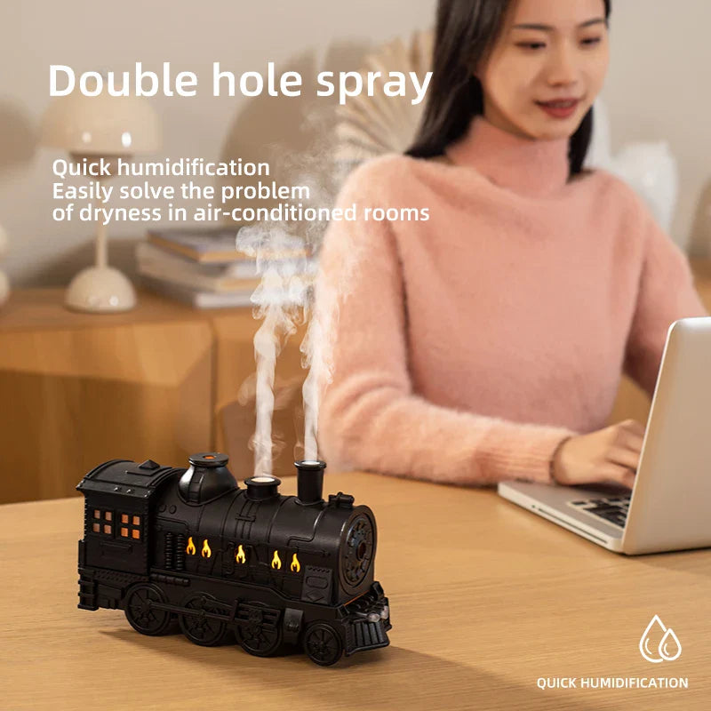 Mini Train Aromatherapy Essential Oil Diffuser Lamp Decor - Image 1