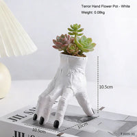 Nightcrawl Gothic Hand Ceramic Planter Pot - Image 6
