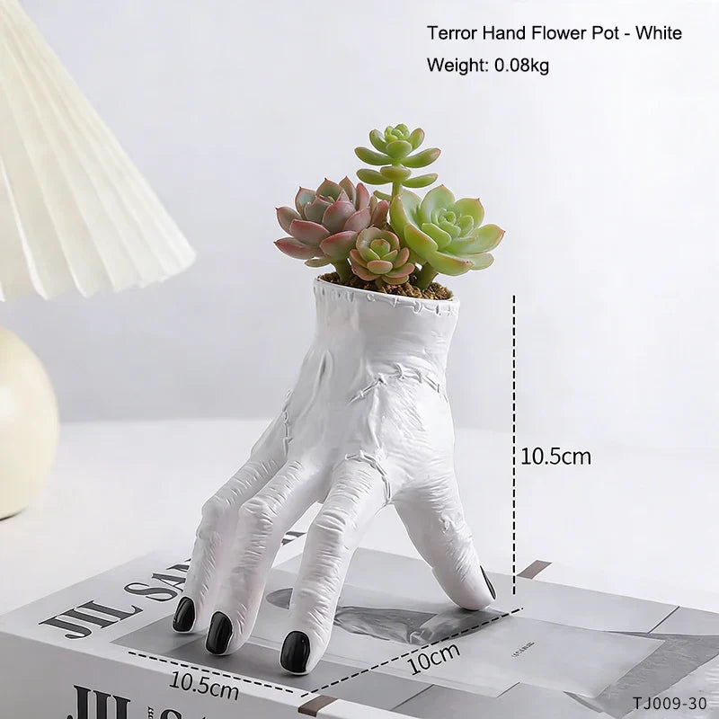 Nightcrawl Gothic Hand Ceramic Planter Pot - Image 6