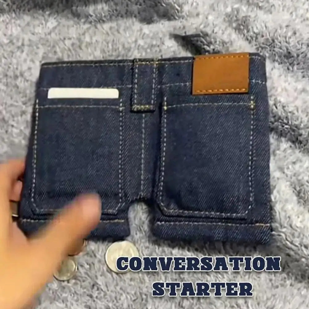 Pocket Pants Mini Denim Zip Wallet