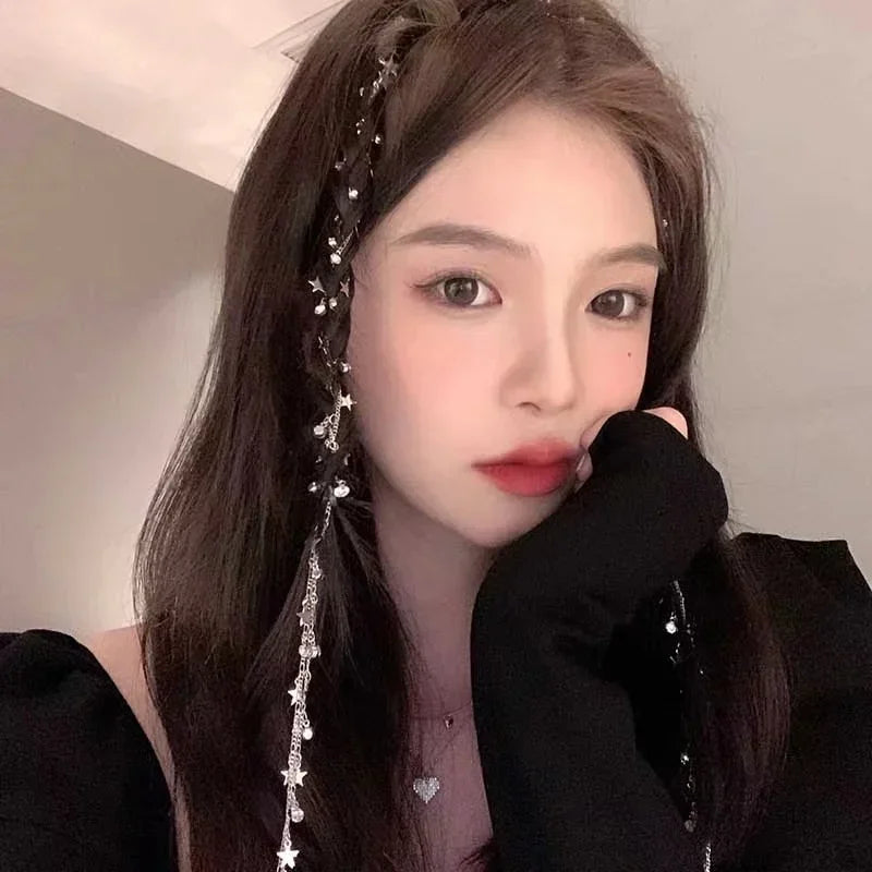 Rhinestone Tassel Glamorous Hair Chain - Image 1