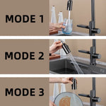 Waterfall Temperature Sensor Digital Display Kitchen Pull-Out Faucet