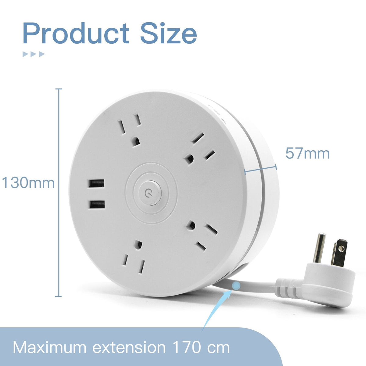 Round Total Connect Cable Power Extension Cord