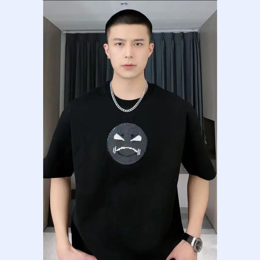 Mood Swing Smiley Face Sequin Changing Unisex T-Shirt - Image 3