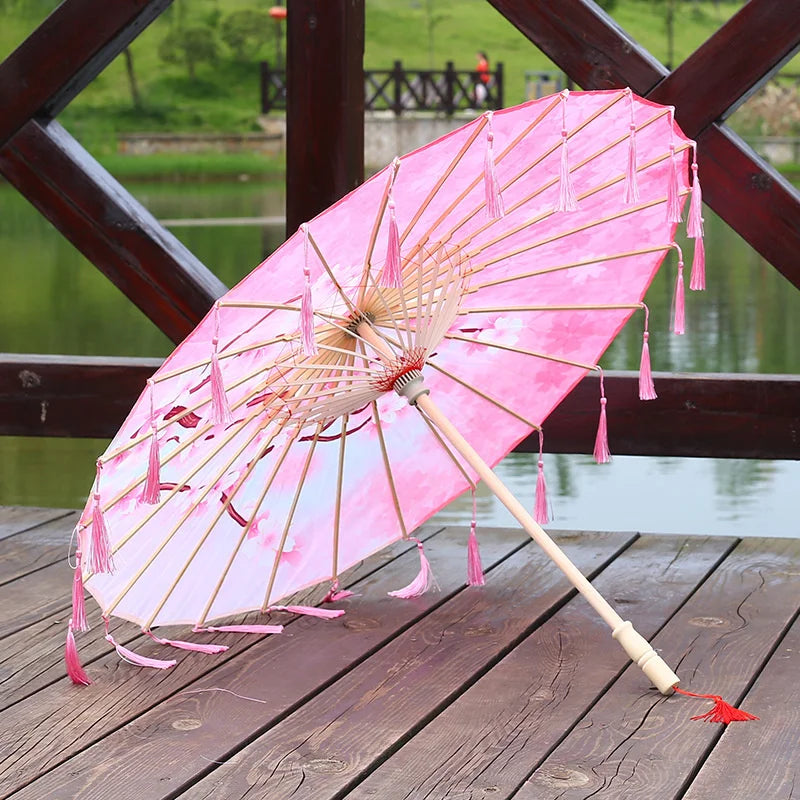 Bamboo Handmade Vintage Paper Umbrella - Image 3