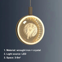 Nordic Crystal Halo Pendant Light - Image 5