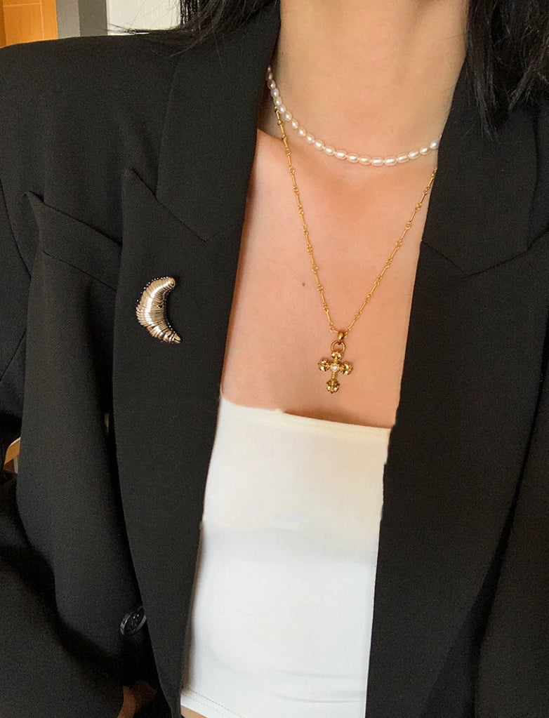 Classic Croissant Accent Brooch - Image 4