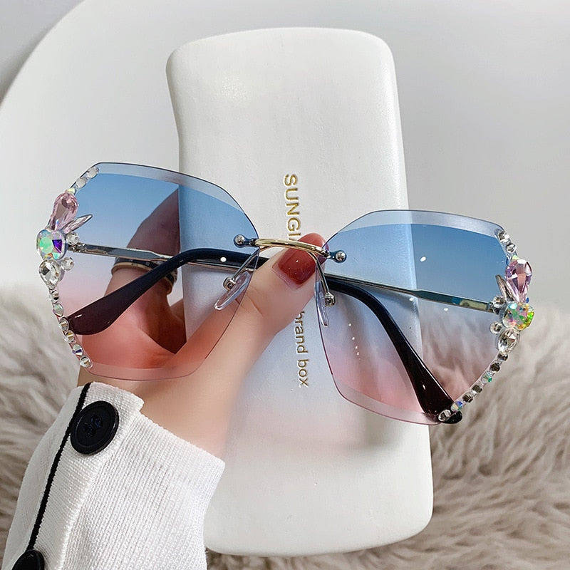 Fancy Women Rhinestone Sunglasses - Image 8