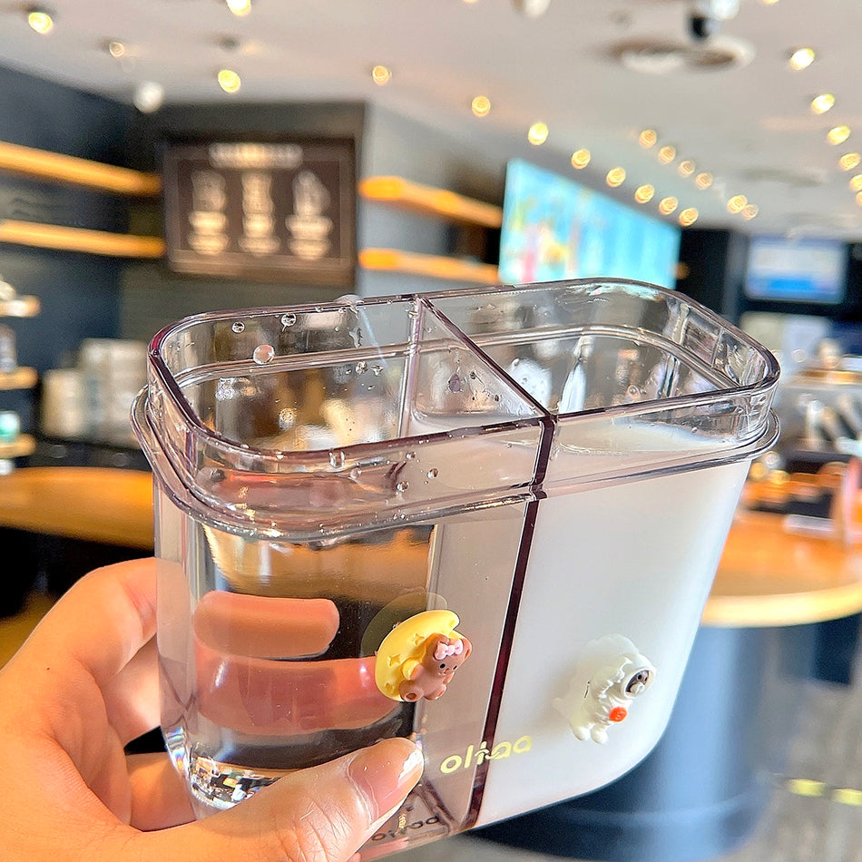 Leak-Proof Double Straw Cartoon Kids Water Bottle - Image 11