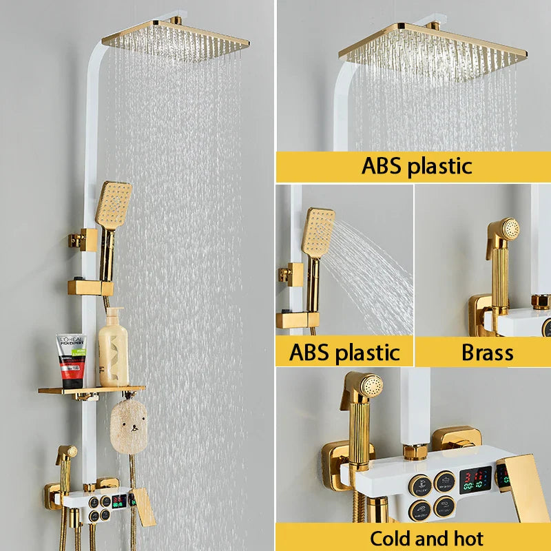 Thermostatic Digital Display Stylish Pressure Shower Set - Image 16