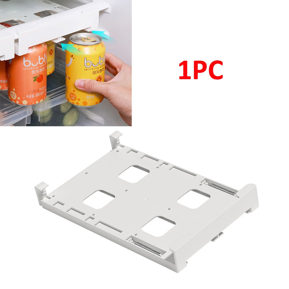 Refrigerator Beverage Organizer Slide Rack