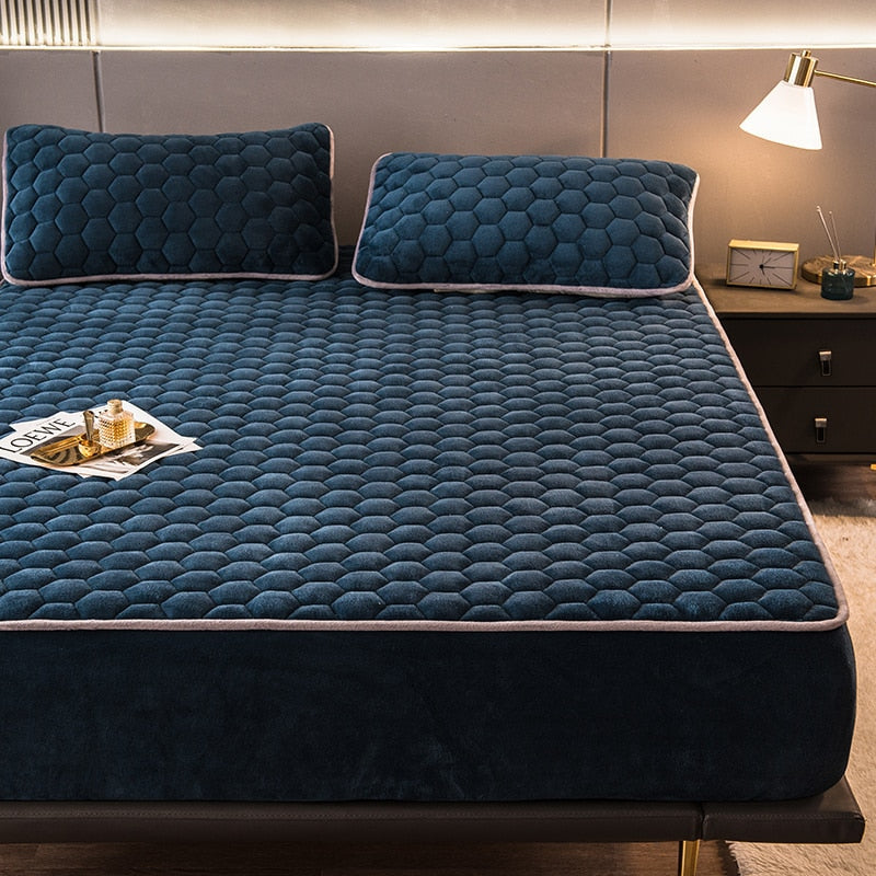 Elegant Velvet Thick Mattress Cover - Image 26