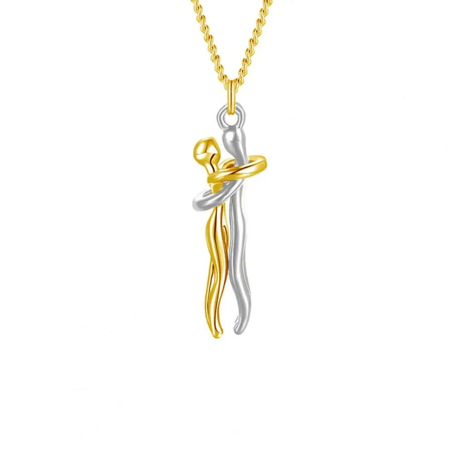 Love Forever Hug Cute Couple Necklace - Image 10