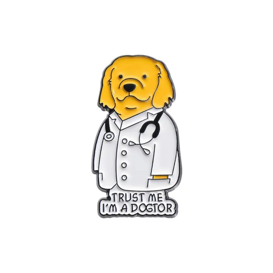 Trust Me Dogtor & Ducktor Label Pin