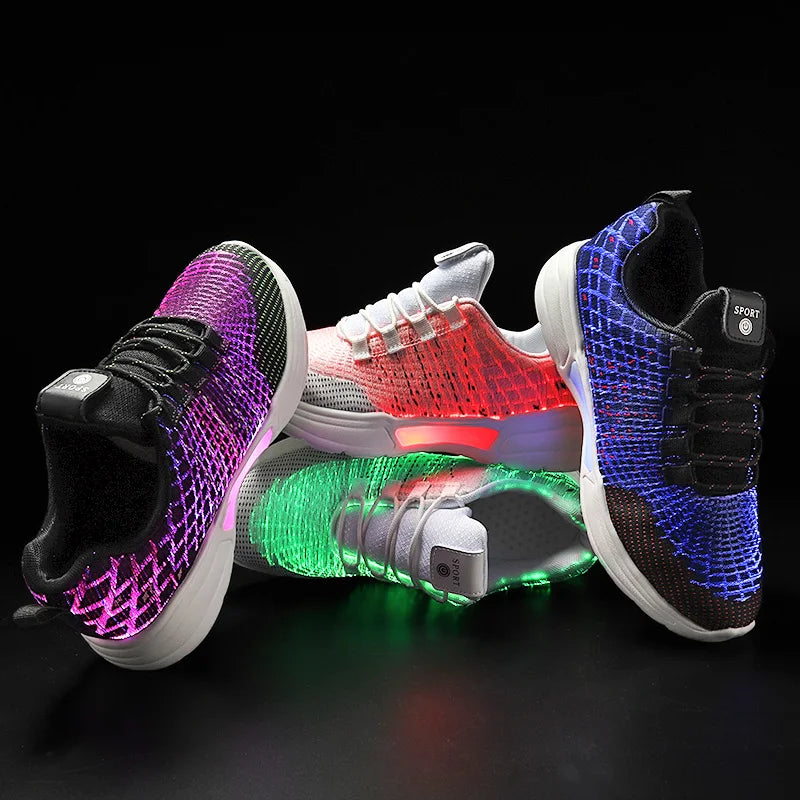 Luminous Comfortable Rechargeable Fiber Optic Sneakers