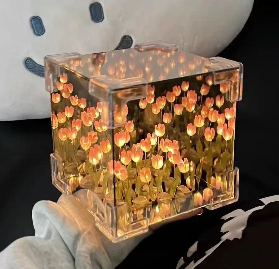 3D Tulip DIY Flower Cube Night Lamp