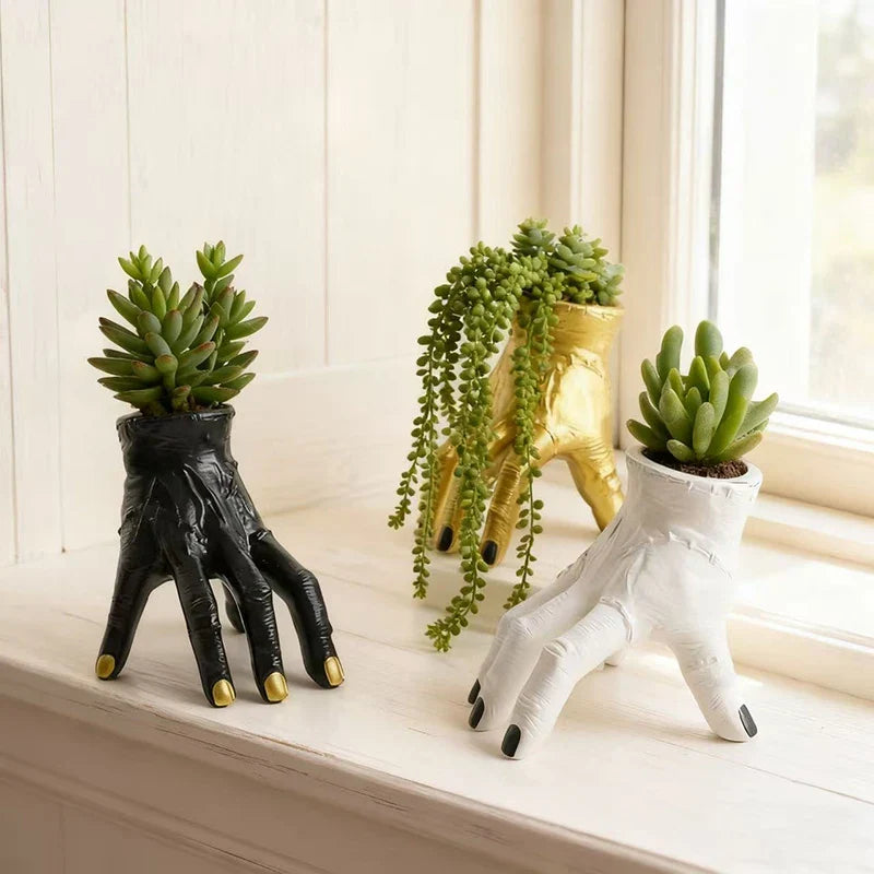 Nightcrawl Gothic Hand Ceramic Planter Pot - Image 5