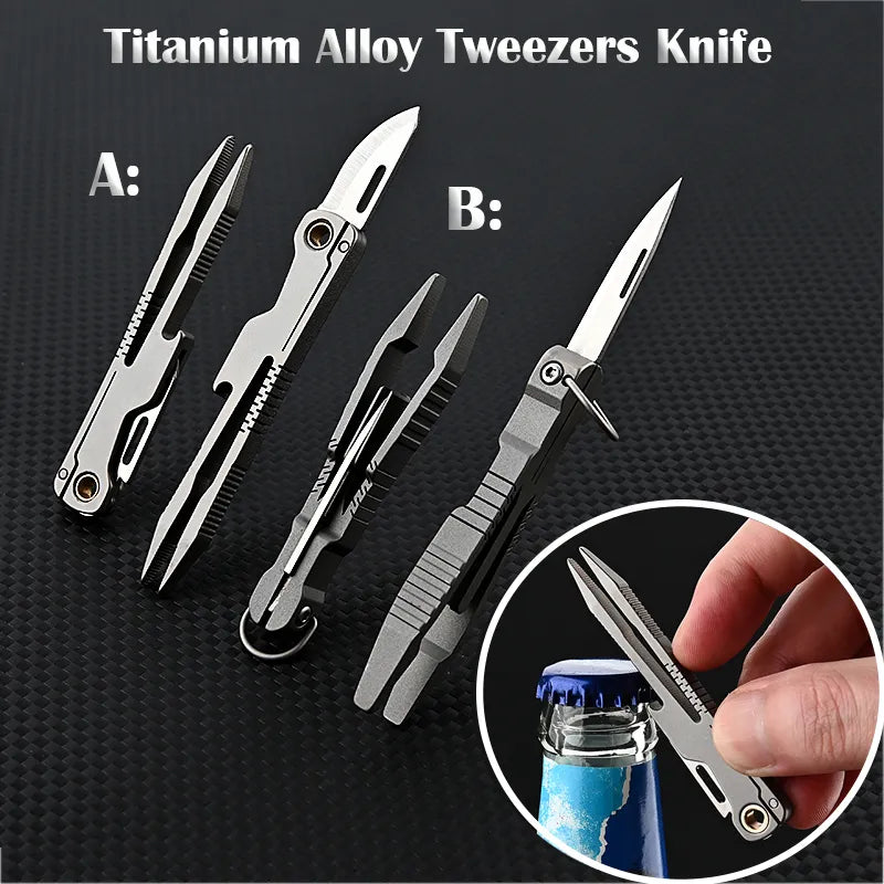 All Day Titanium Tweezer Knife Multifunctional Tool - Image 2