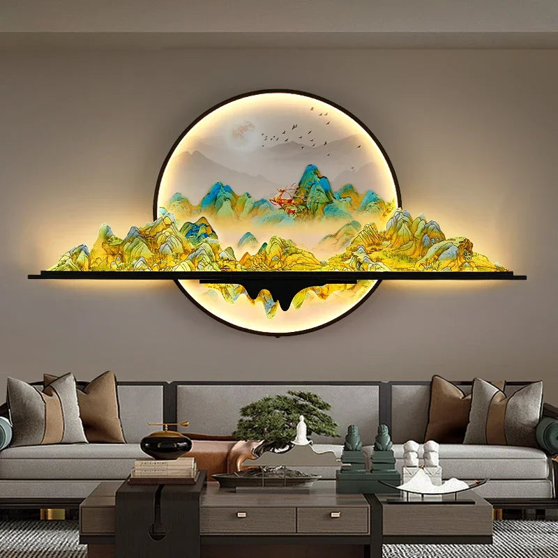 Mountain Sunset Scene LED Wall Lamp