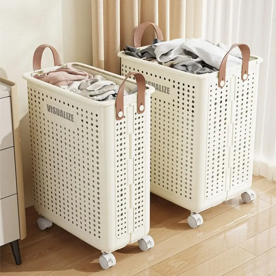 Easy Mobility Modern Space-Saving Laundry Organizer Basket - Image 1