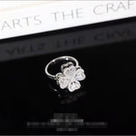 Rotating Flower Zircon Clover Ring