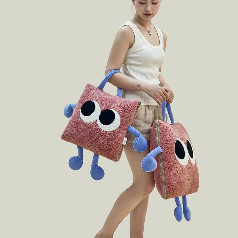 Cute Monster Portable Soft Throw Pillow Blanket - Image 4