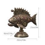 Steampunk Mechanical Blackfish Figurine