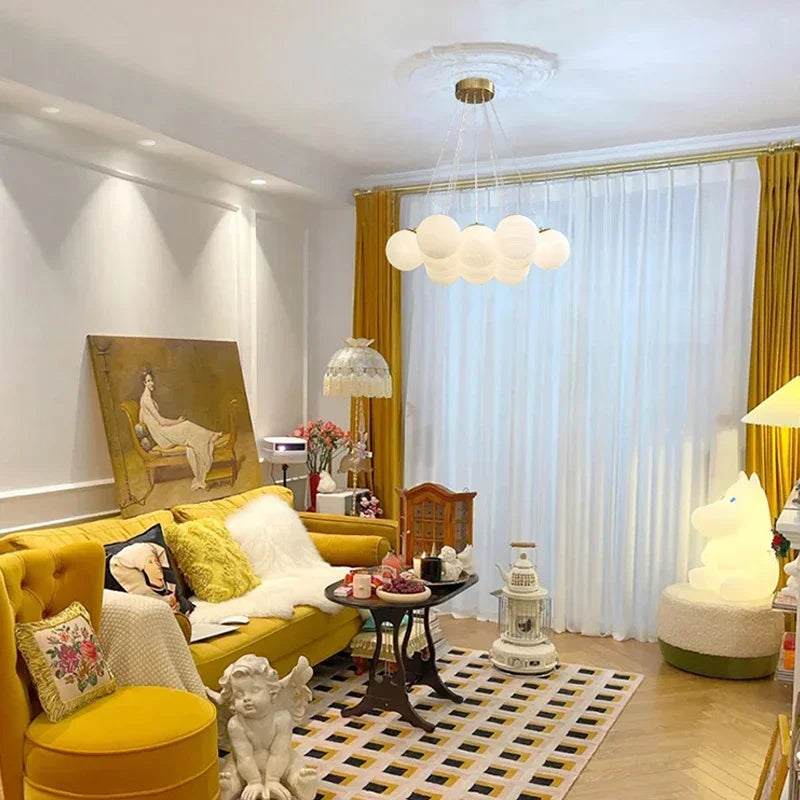Luminous Sphere Glass French Style Chandelier Lamp - Image 4
