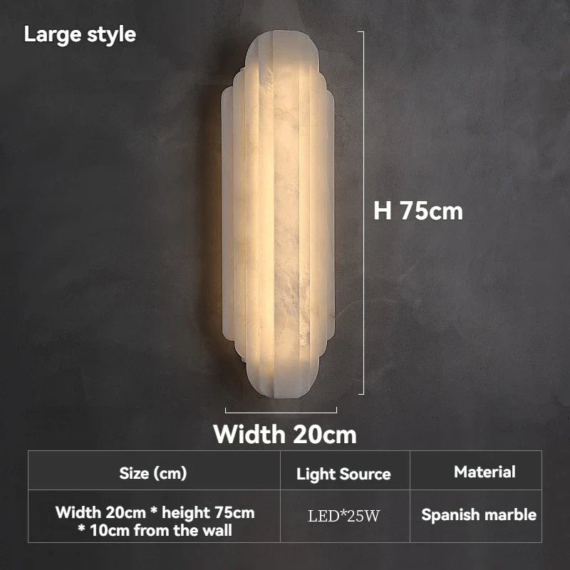 Art Deco Marble LED Wall Sconce Lamp - Image 9